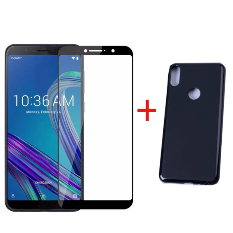 

Tempered Glass and Case for ASUS Zenfone Max Pro M1 ZB601KL ZB602KL Full Cover Protective Glass Phone Cover Silicone TPU Funda