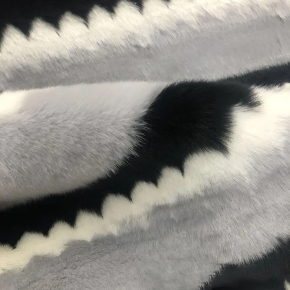 

Manufacturer custom wavy four-color jacquard plush faux fur artificial fur Haipai plush