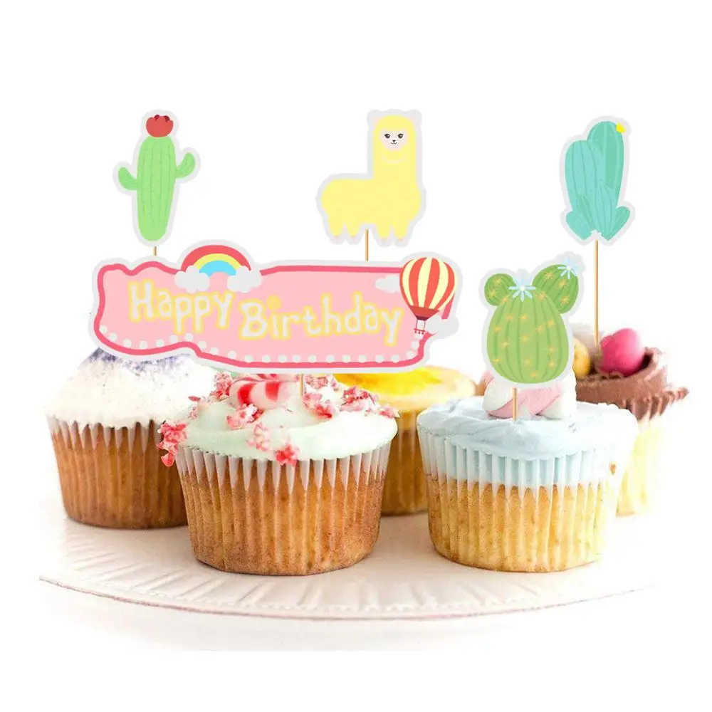Ourwarm Kids Birthday Hunting Anniversaire Cactus Cake Topper