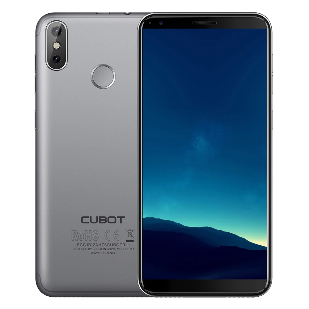 CUBOT R11 3G WCDMA отпечатков пальцев 18:9 HD+ мобильный телефон 5,5 ''8-Core 2 GB 16 GB передняя 8MP сзади 13+ 2мп камеры смартфон - Цвет: Gray