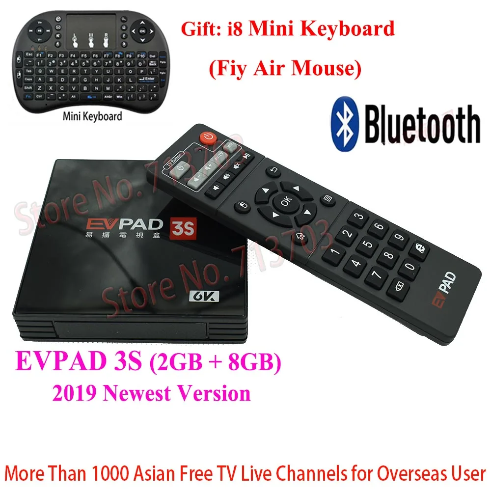 Новинка IP tv EVPAD 3S 8GB 4K Smart Android tv Box Испания Корейский Японский Сингапур Гонконг Малайзия Тайвань индонезийский ТВ канал