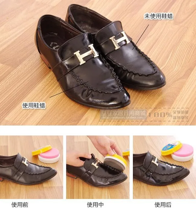 Двусторонняя губка, обувная воска ботинка для полировки, очистки кисти 2 шт./лот по уходу за кожей Крем для обуви