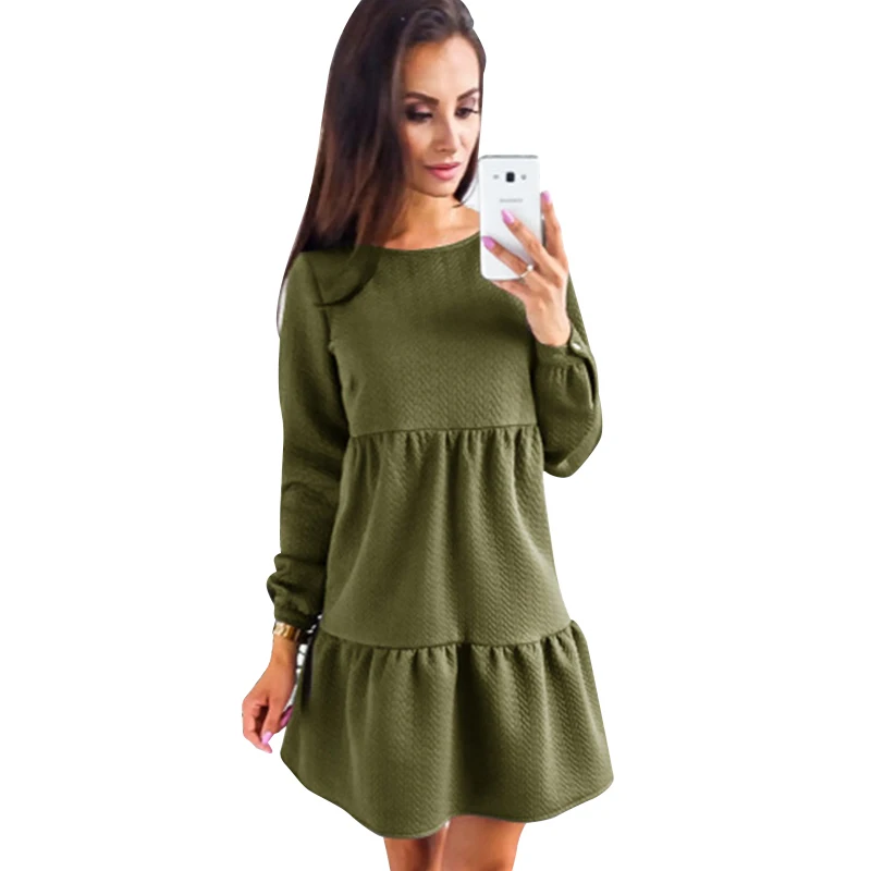 

New Arrive Women Dress Autumn And Winter Fashion Long Sleeve Dresses Blue Pink ArmyGreen Womens Clothing Sexy Dress