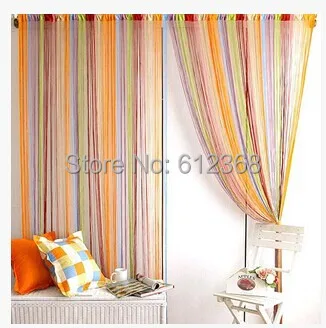 

Free Shipping 100 cm by 200 cm 7 Colorful String Door Curtain Fringe Window Screen Room Divider Panel