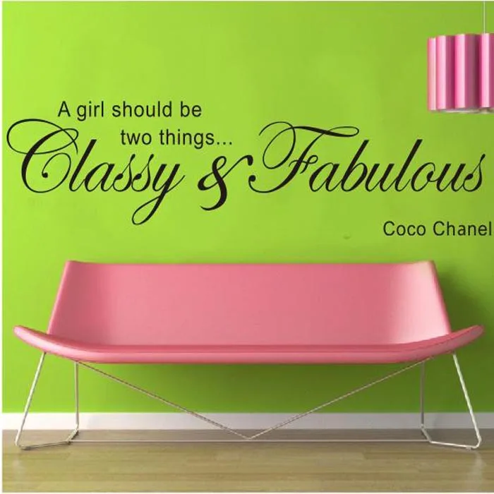 New Design 34CM*70CM Coco Chanel Live Love Decal Removable Wall Sticker Home Decor Vinyl Art Diy DIY Mural | Дом и сад