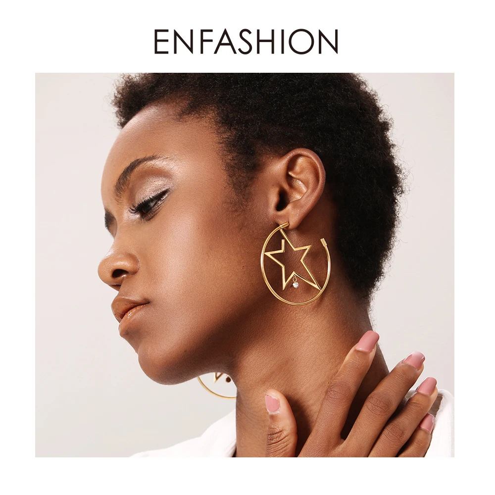 Señora pendientes ohrhänger estrellas acero inoxidable 316l aretes Rosegold negro