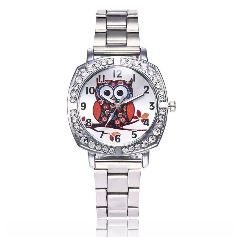 

2018 Hot Selling Women Fashion Cute Owl Women Fashion Alloy Band Analog Quartz Round Wrist Watch Watches relogio feminino