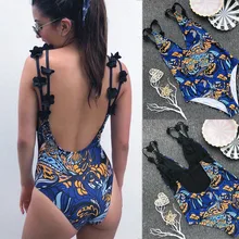 SZYADEOU женские с принтом Цельный купальник женские модные сексуальные пляжные купальники бикини костюм maillot de bain femmeB1