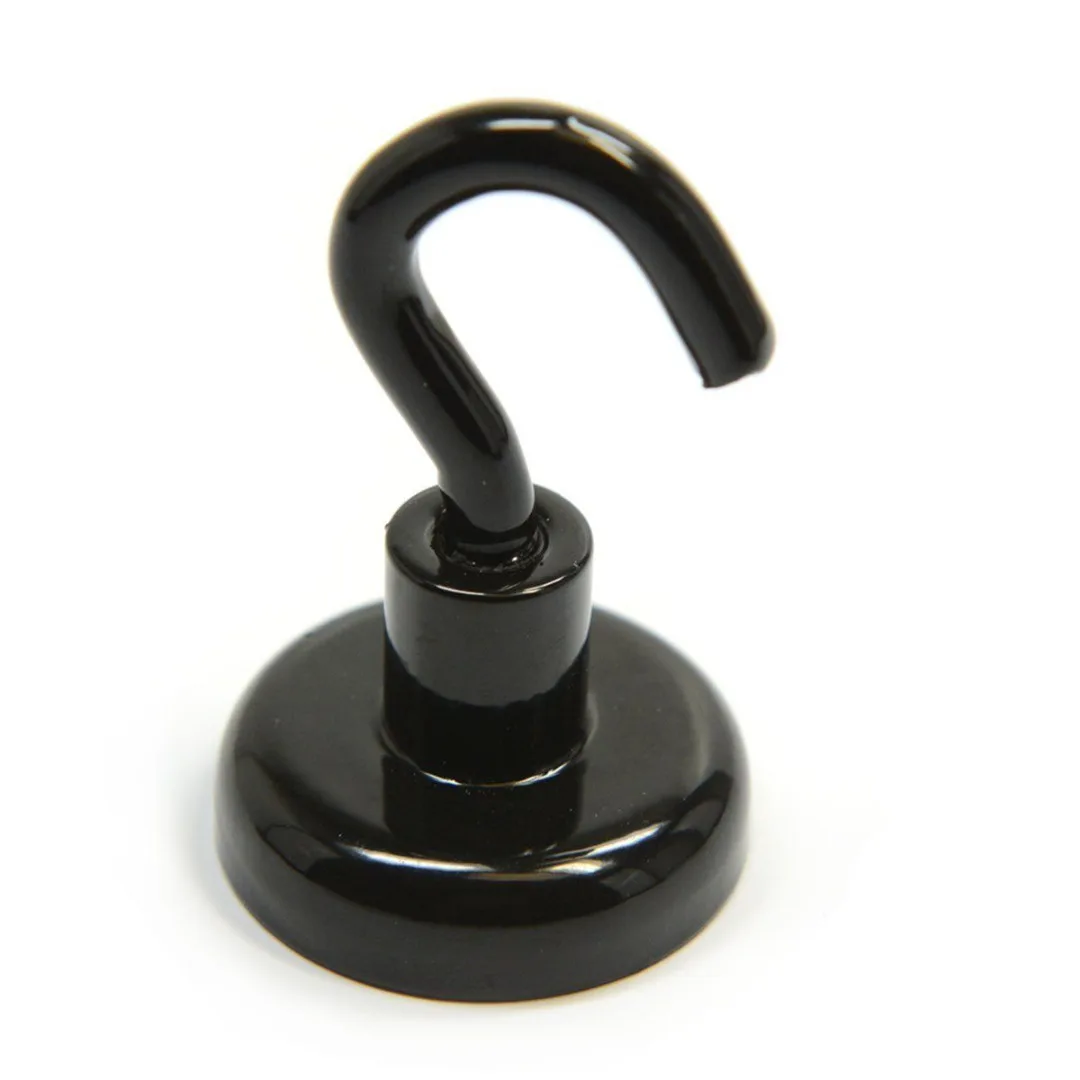 

1Pc 16mm Black Strongest Magnetic Hanger Hook Useful Hanging Holder Organizer Bathroom Kitchen Cabinet Hooks