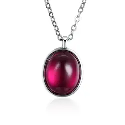 S925 стерлингового серебра Ретро капли воды Цепочки и ожерелья 100% Серебро Цепочки и ожерелья заявление для Для женщин красный камень дизайн