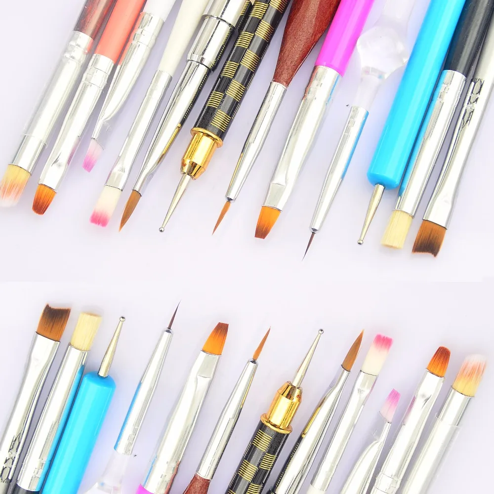 

WUF 1 PC UV Gel Acrylic Nail Art Brush Painting Drawing Fan Flower Line Builder Design Nail Art French Manicure DIY Pen Tool