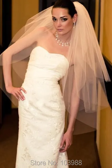 

Free Shipping Bridal Hair Veils High Quality Adult 3 Layers Wedding Veil White Color Tulee For Bride In Wedding Party