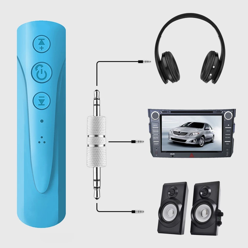 

3.5mm Bluetooth Earphone Receiver Kit Handsfree Audio Music AUX Car Bluetooth Headphone Wireless With Microphone