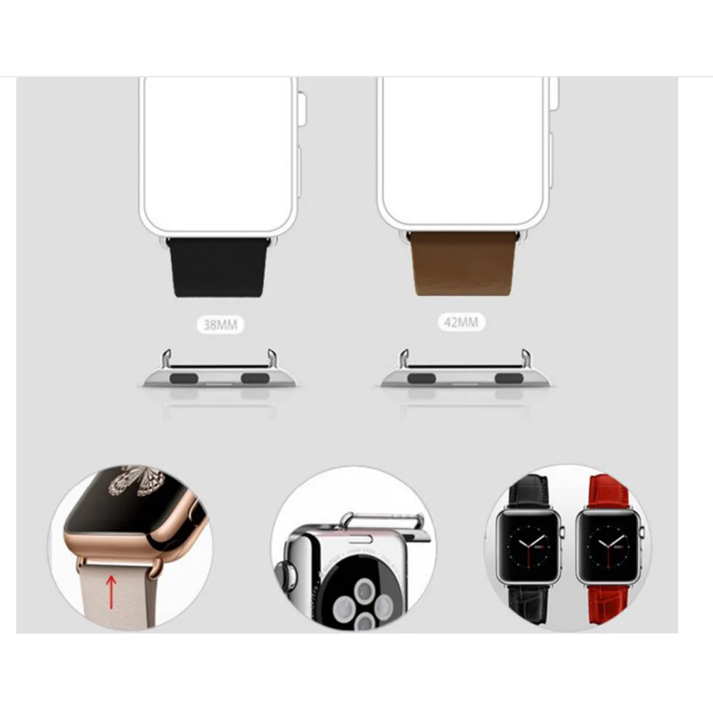 Соединитель адаптера для Apple Watch 4 band 44 мм/40 мм бесшовный Алюминиевый Ремешок iwatch 42
