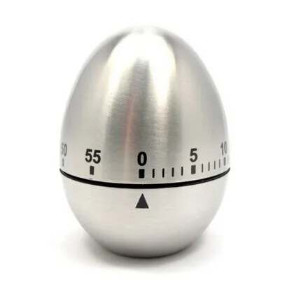 

Mechanical Kitchen Timer Alarm 60 Minutes Cute Egg Shap Dial Timer Stainless Steel