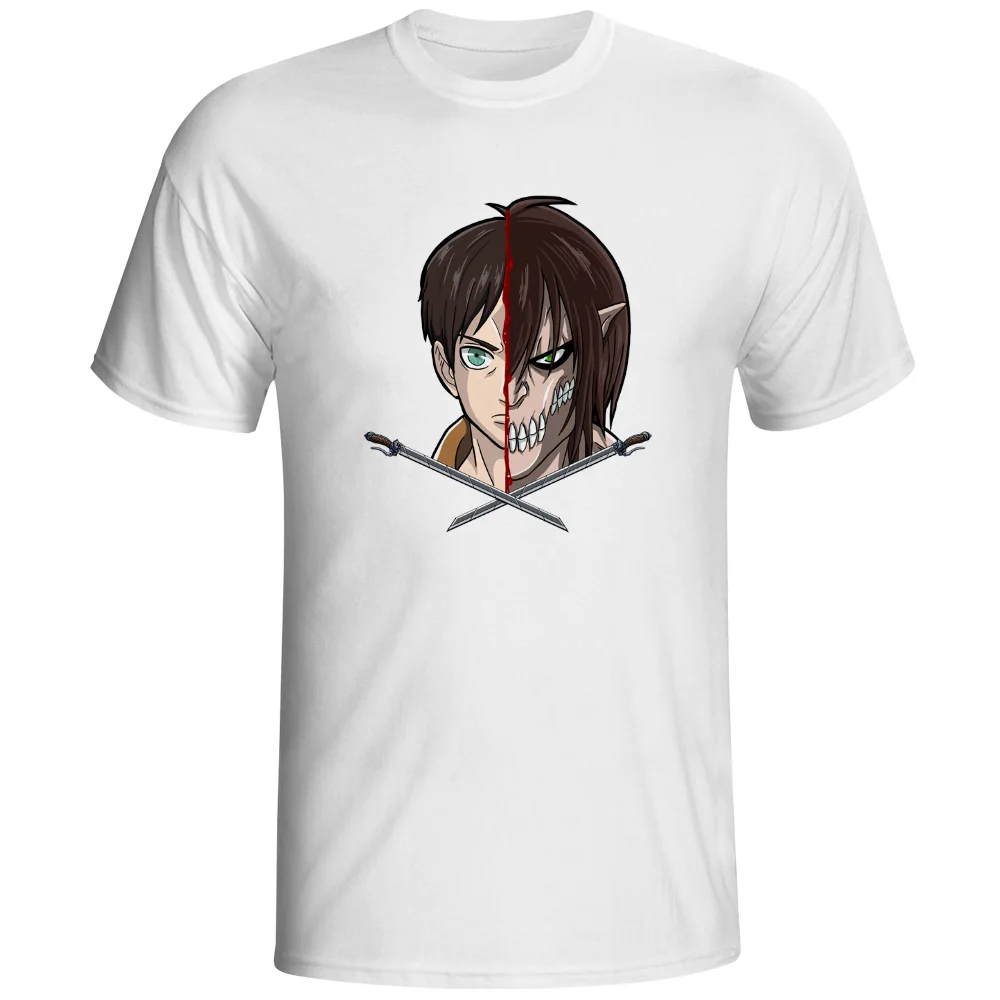 

Attack On Titan Eren Jaeger T-shirt Hip Hop Brand Fashion Casual Anime Cartoon T Shirt Funny Design Rock Women Men Top Tee