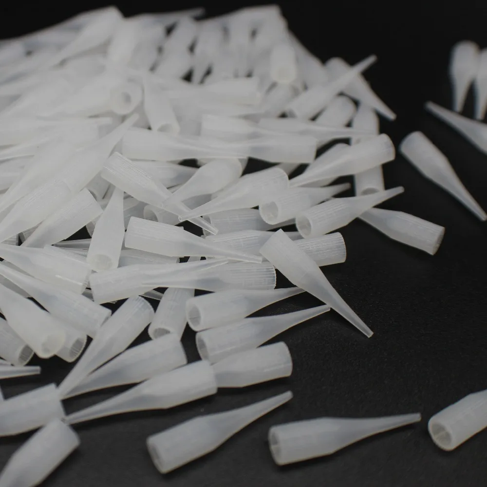 Permanent Makeup Needle Tip Tattoo Nozzle Needle Caps 200Pcs 1RL for Permanent Makeup Eyebrow Lip Tattoo Machine Gun tattoo microblading needles disposable tattoo tips