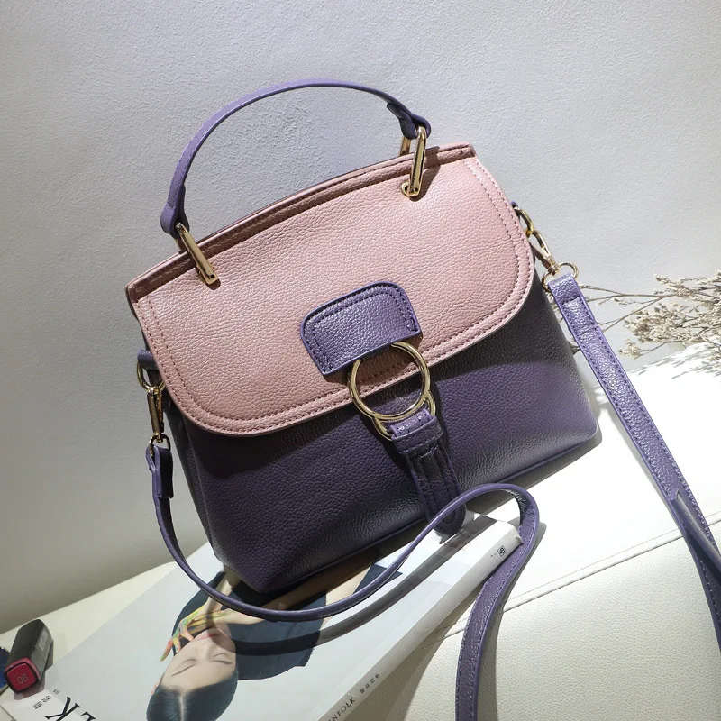 

2019 New Fashion ladies hand bags Brand PU Leather women Messenger Bag Round buckle Shoulder Bag Female Cover Crossbody bags
