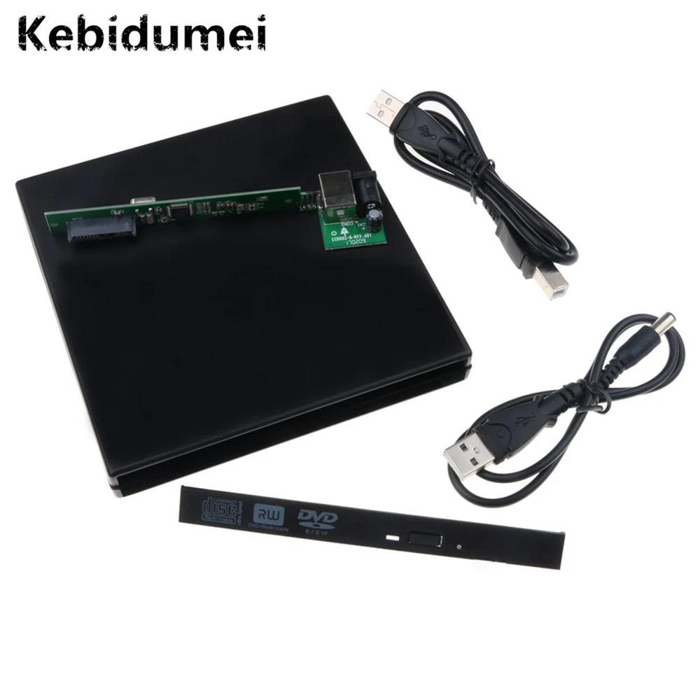 

Kebidumei 12.7mm USB 2.0 SATA external Drive DVD CD DVD-Rom IDE Case Drive Box Wholesale for Laptop Notebook Computer