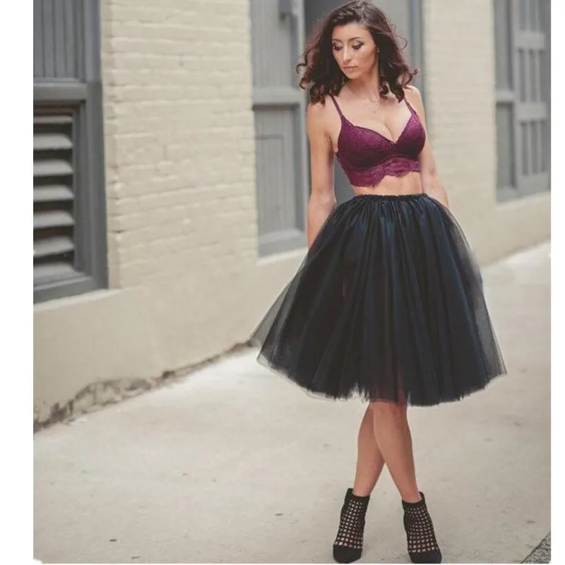 saia de tule preta adulta