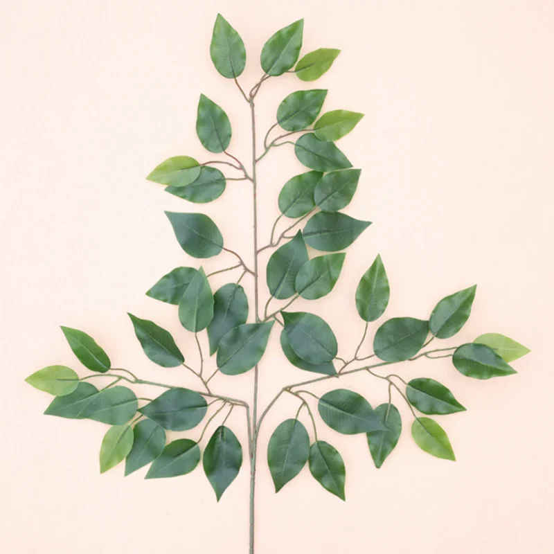 

1pc Artificial Ficus Leaf Ginkgo Biloba Plastic Tree Branches Outdoor Handmade Leaves for DIY Wedding Home Office Decoration