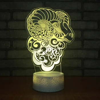 

New Retro Design 3d Small Night Light Creative Seven Color Gradual Change Led Lamp Gift Decoration Atmosphere 3d Light