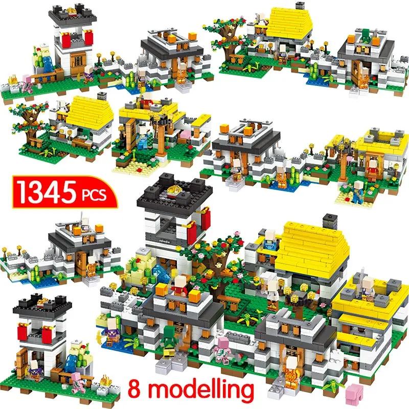 

1345PCS Village Dreamland House My World Building Blocks Compatible Legoinglys Minecrafted Brick Enlightenment Toy for Kids