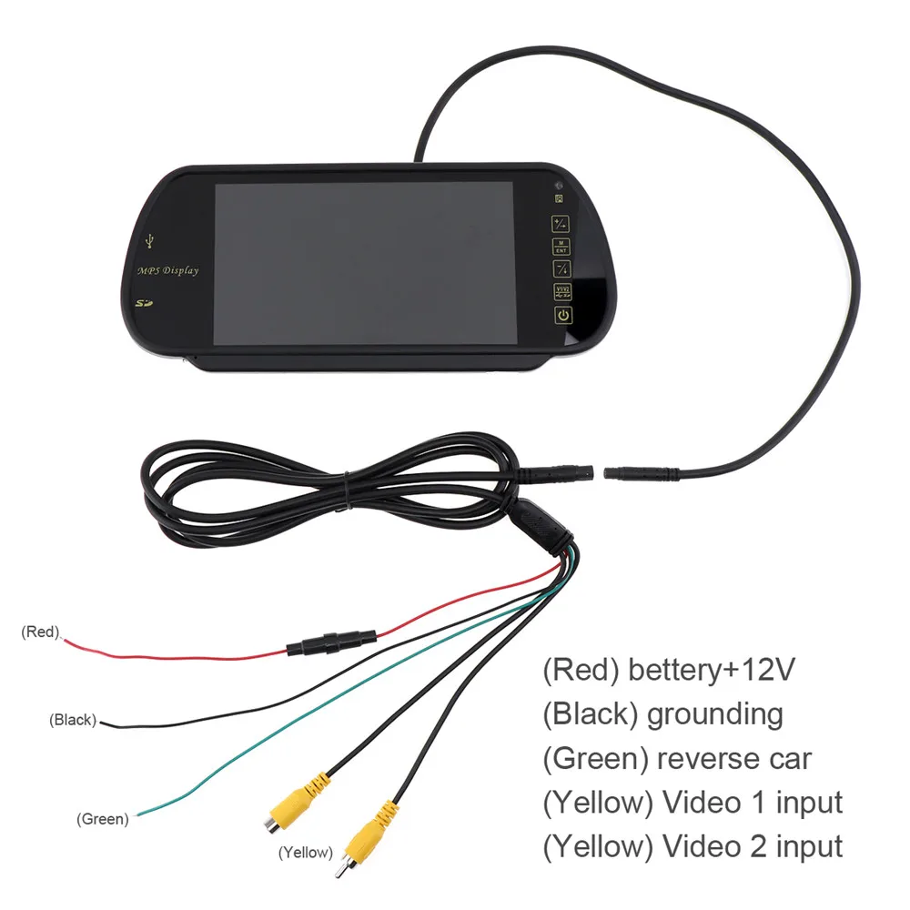 " TFT lcd цветной экран автомобиля зеркало заднего вида монитор Поддержка SD/USB