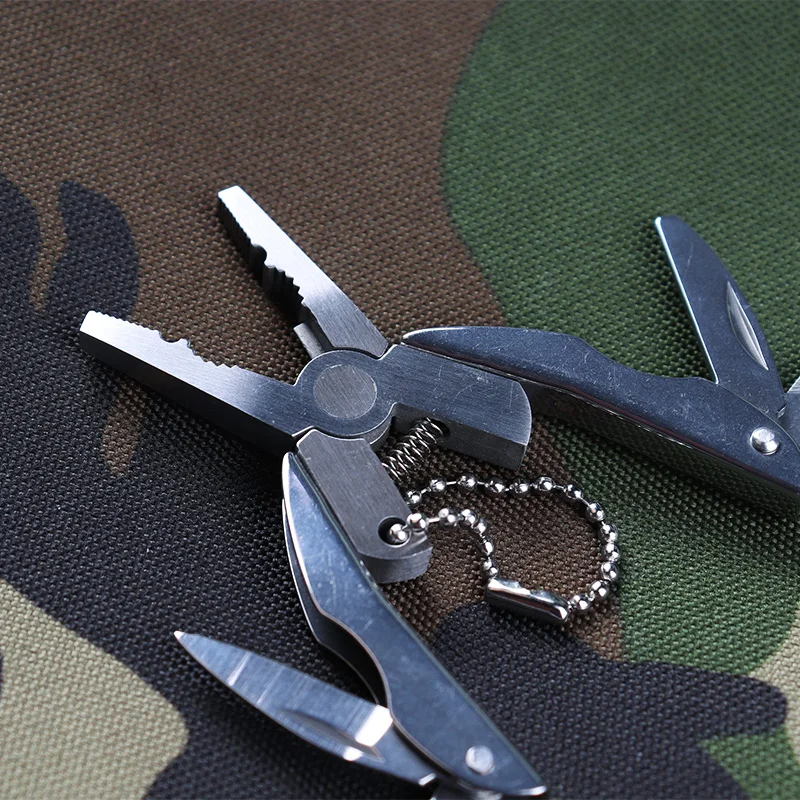 

Portable Multifunction Folding Plier,Stainless Steel Foldaway Knife Keychain Screwdriver,Camping Survival EDC Tools Travel Kits