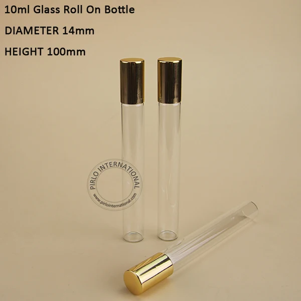 

50 x 10ml roll on roller bottles for essential oils Bright Golden cap roll-on refillable perfume bottle deodorant containers