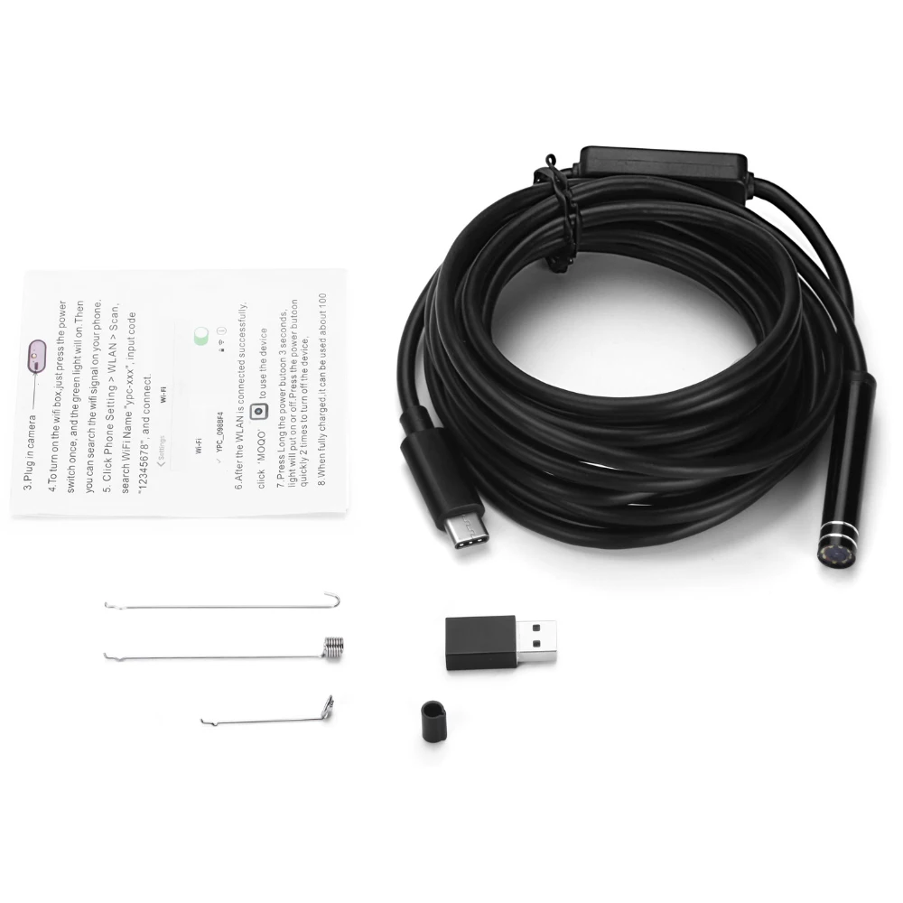 Chanseon HD 720P TYPE-C Waterproof Endoscope Camera 8 Led Adjustable Lights for Huawei Phones Shooting Video Recording Borescope