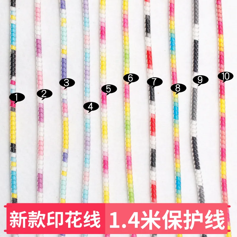 

New 1.4M Printing Colors TPU spiral USB Charger cable cord protector wrap cable winder for iphone 5 5s 6 6s 7 Cable Protector