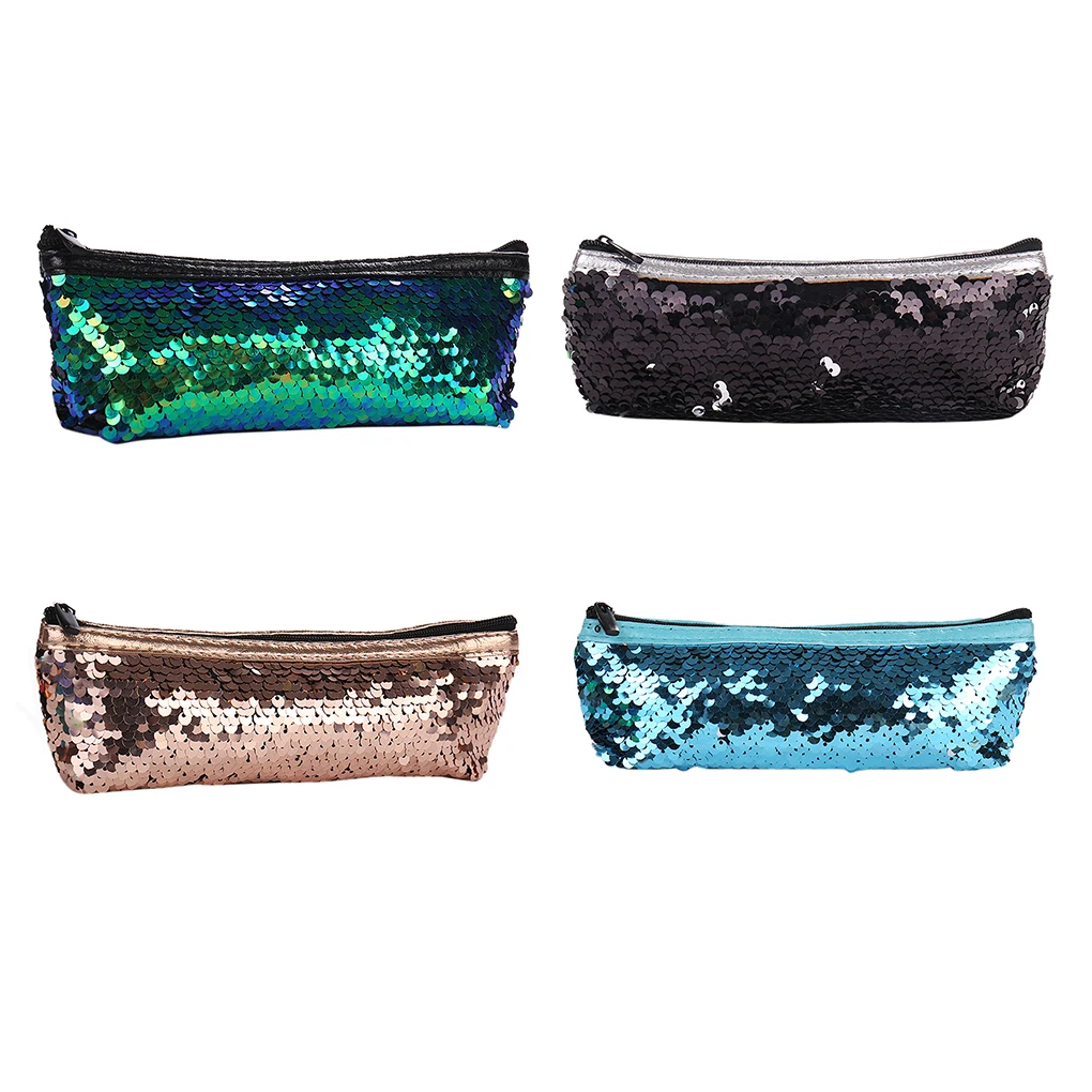 

Reversible Sequins Pencil Case Kids School Pen Box School Stationery Storage Bag Women Cosmetic Bags