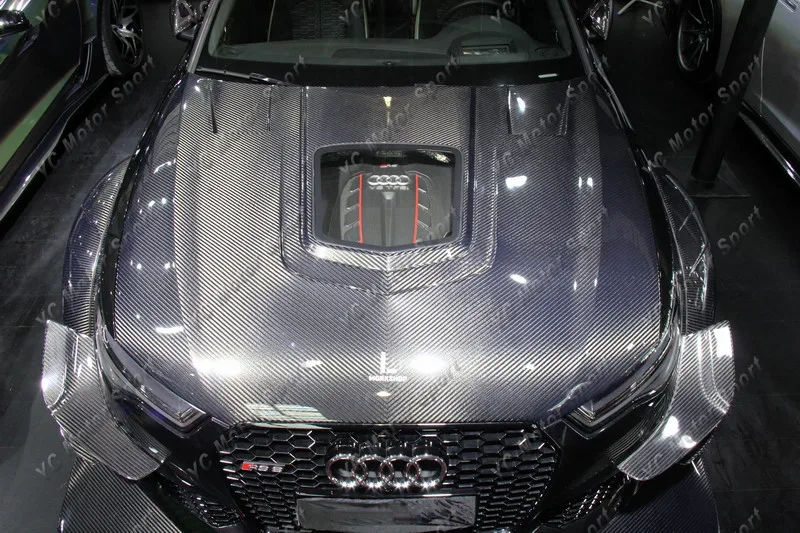 

Car Accessories Carbon Fiber Replica Style Hood Bonnet Fit For 2015-2017 RS6 DTM Hood Bonnet Cover