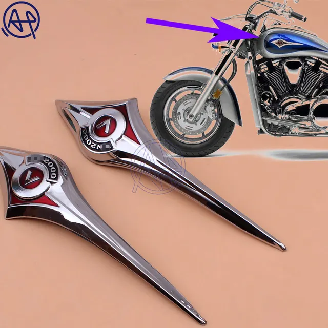3D Motorcycle Gas Tank Emblem Badge Stickers Chrome For Kawasaki Vulcan
