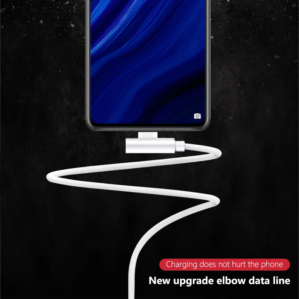 90 градусов 1 м кабель Micro USB Type C передачи данных для быстрой зарядки Samsung Xiaomi Huawei