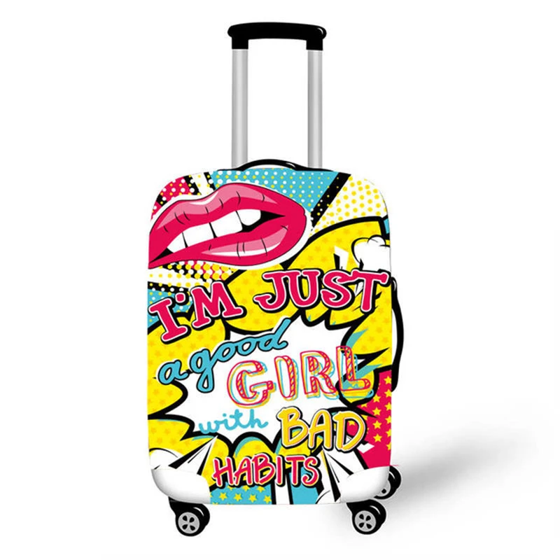 18-32 дюймов модный чемодан для губ, защитный чехол S/M/L/XL, 4 размера, женские дорожные Чехлы, эластичный чехол для защиты от пыли - Цвет: 001