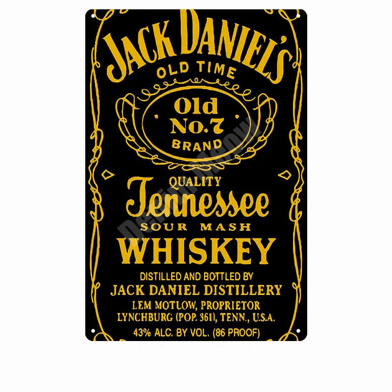 L Jack Wine Whiskey винтажная металлическая жестяная вывеска для паба, бара, казино, домашний декор, пивная рекламная тарелка, постер, Настенная художественная наклейка N277 - Цвет: L
