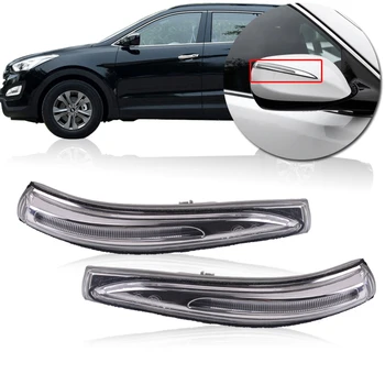 

CAPQX 2PCS Side Rear View Mirror LED Turn Signal light 87613-2W000 For Hyundai Santa Fe Santafe sport IX45