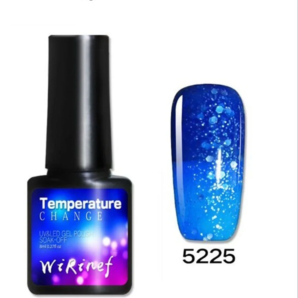 New Fashion 8ml Thermal Nail Polish Glitter Temperature Color Changing Water-based Manicure Varnish Shiny Shimmer Nail Lacquer - Цвет: 5225