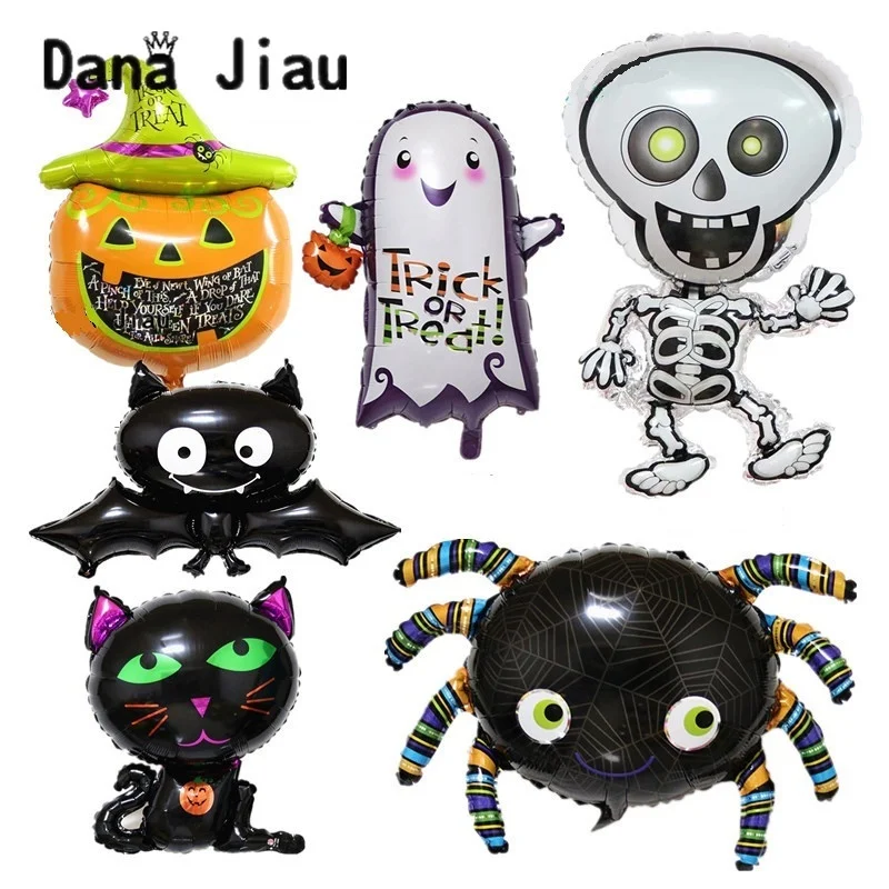 

New Halloween Party Decorations pumpkin Foil balloons ghost black bat skeleton bithday holiday Inflatable toy balls Supplier