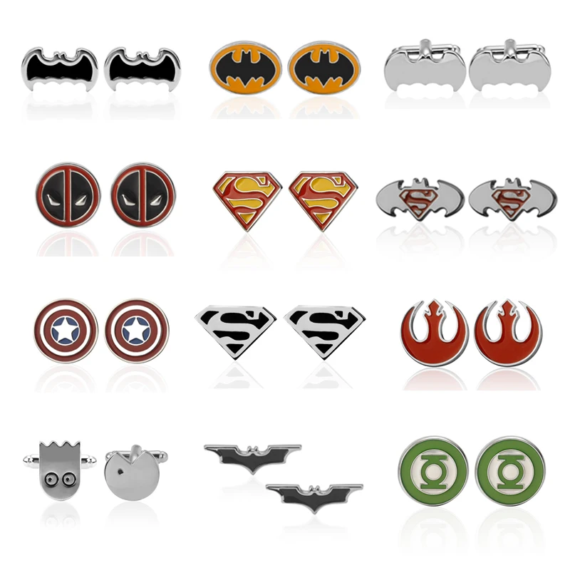 

KC many paragraph men's fashion brand high quality Superhero Movie Cufflinks shirt cuff classic French friends