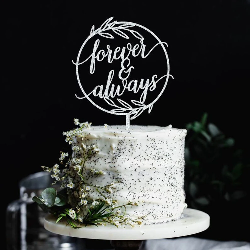Навсегда и всегда свадебный торт Топпер, уникальный венок торт Топпер для свадьбы, Круглый принт, деревенский Свадебный декор