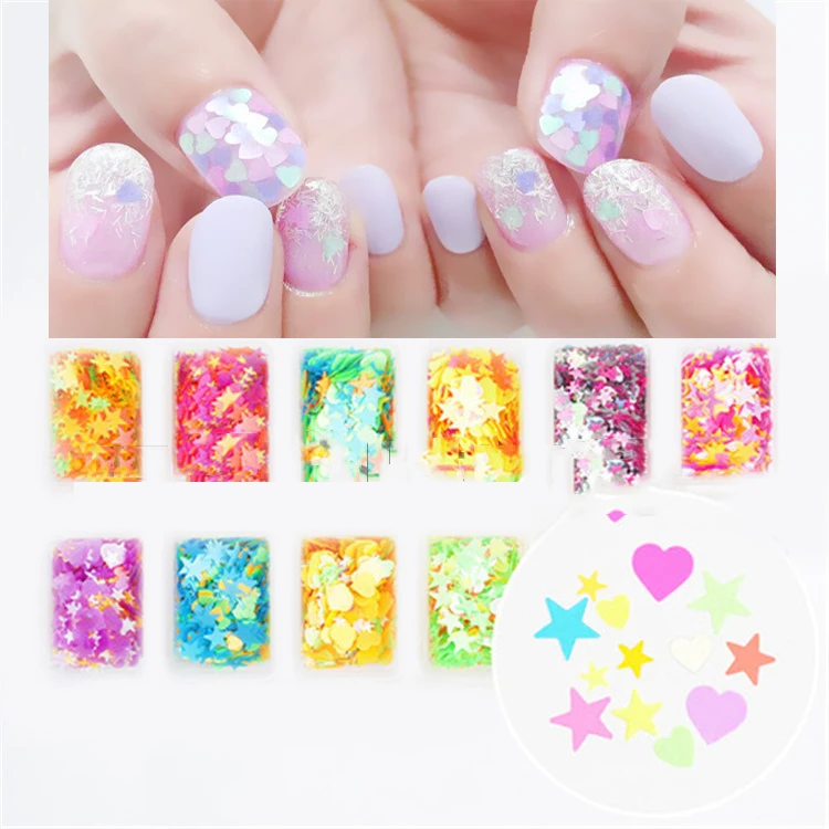 Kaufen 1 kg 69,50 Euro tasche glitter mix Nail art Glitter Fantasie glitter Herz Sterne schmetterlinge nail art glitter form spangle pailletten