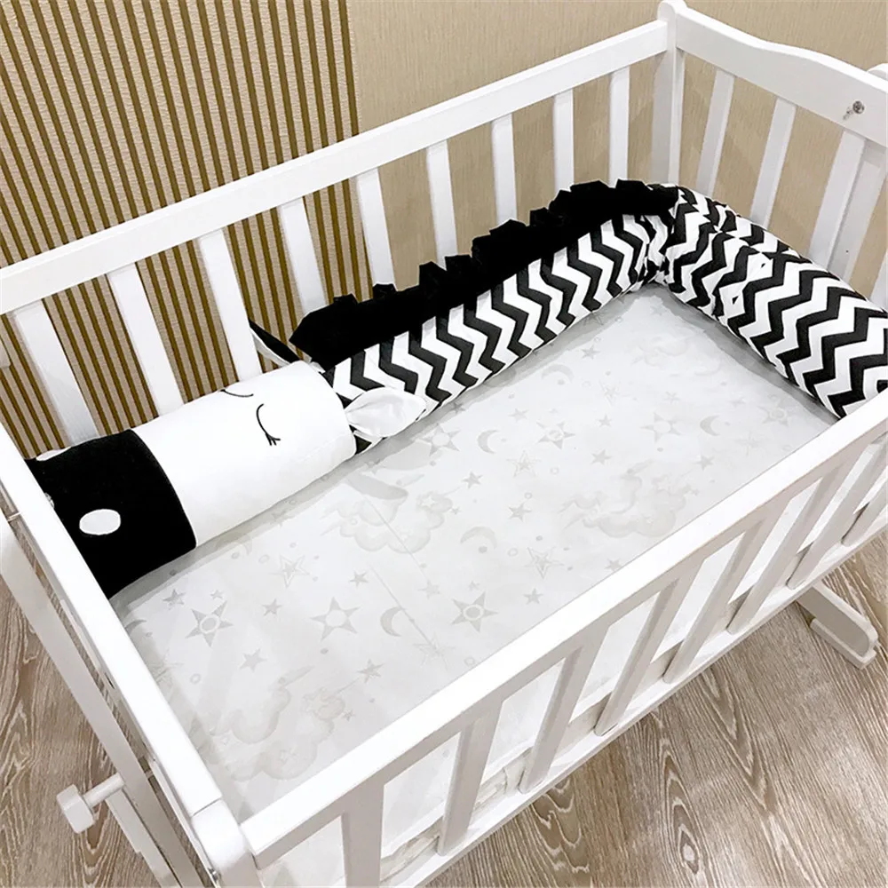 Детская черно-белая зебра кроватки кровать ограждение Бампер протектор подушку анти-аварии бар для новорожденных детская кровать бамперы