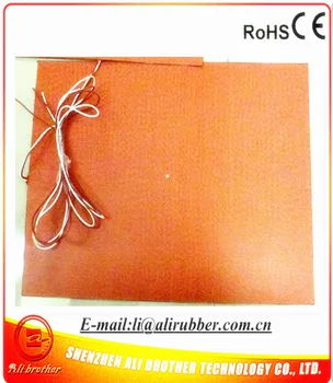 

255*255*1.5mm 3D Printer Heated Bed silicone rubber heater 240v 500w adhesive 1face 100k thermistor 2000mm lead wire