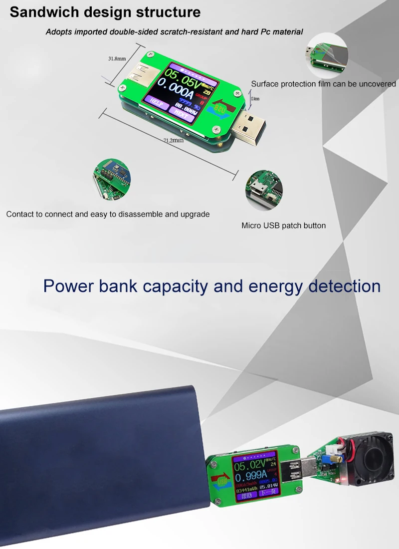 USB тестер Bluetooth компьютер онлайн DC Вольт Ампер Измеритель Напряжения тока Емкость монитор qc2.0 быстрое зарядное устройство банк питания детектор