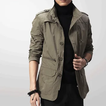 

New 2019 Men Jacket Coat Long Fashion Trench Coat Men windbreaker Brand Casual Fit Outerwear Overcoat Large size 5XL Jacket N769