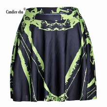 Candice Elsa женские юбки с цифровой печатью оптом черно-белая плиссированная юбка со скелетом skt1195