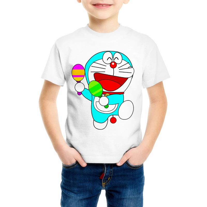 Новая футболка «Дораэмон» Детская футболка аниме «Япония» летние футболки с короткими рукавами для мальчиков и девочек «Дораэмон» топы, футболки C10-3 - Цвет: 10